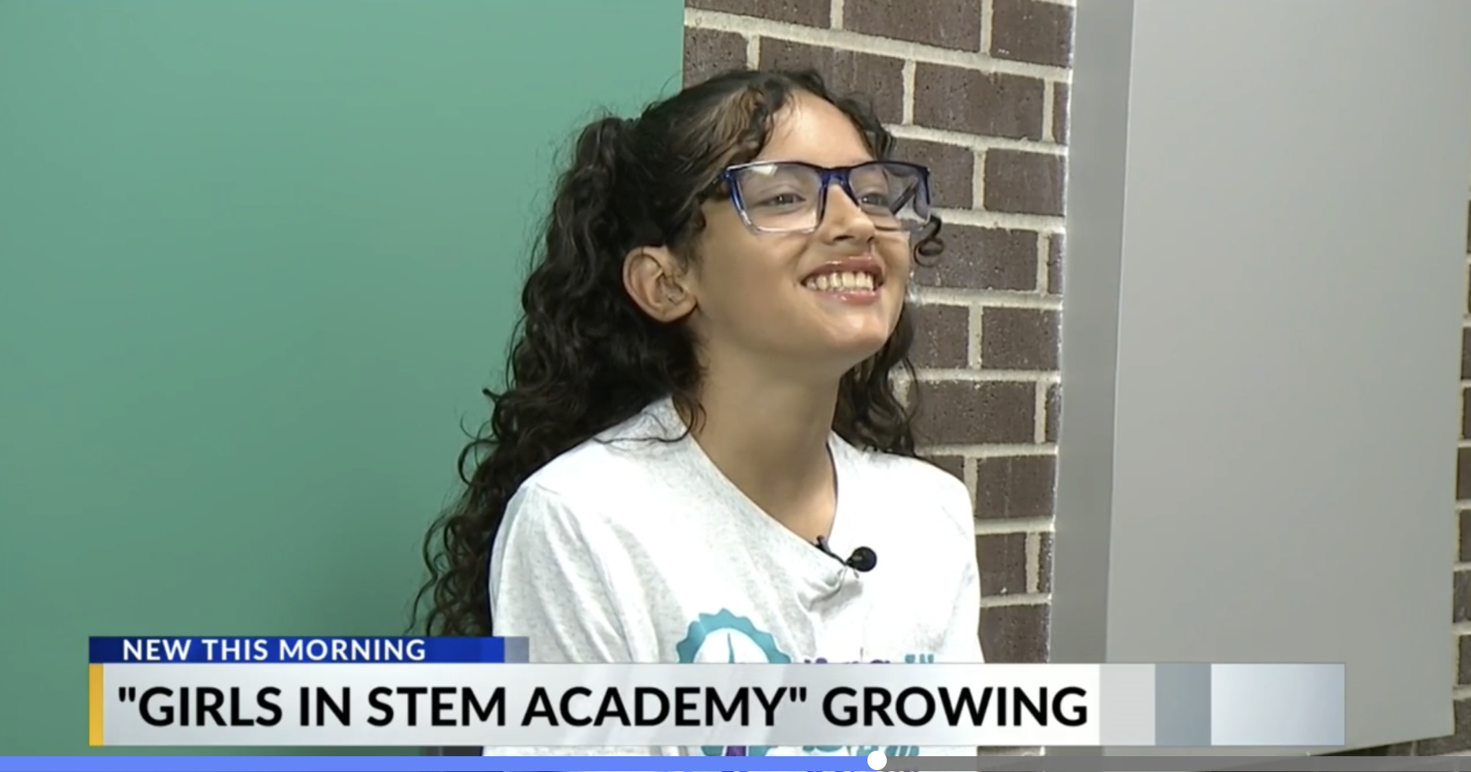 Girls IN STEM Academy student featured in a news story about the school’s growth.
