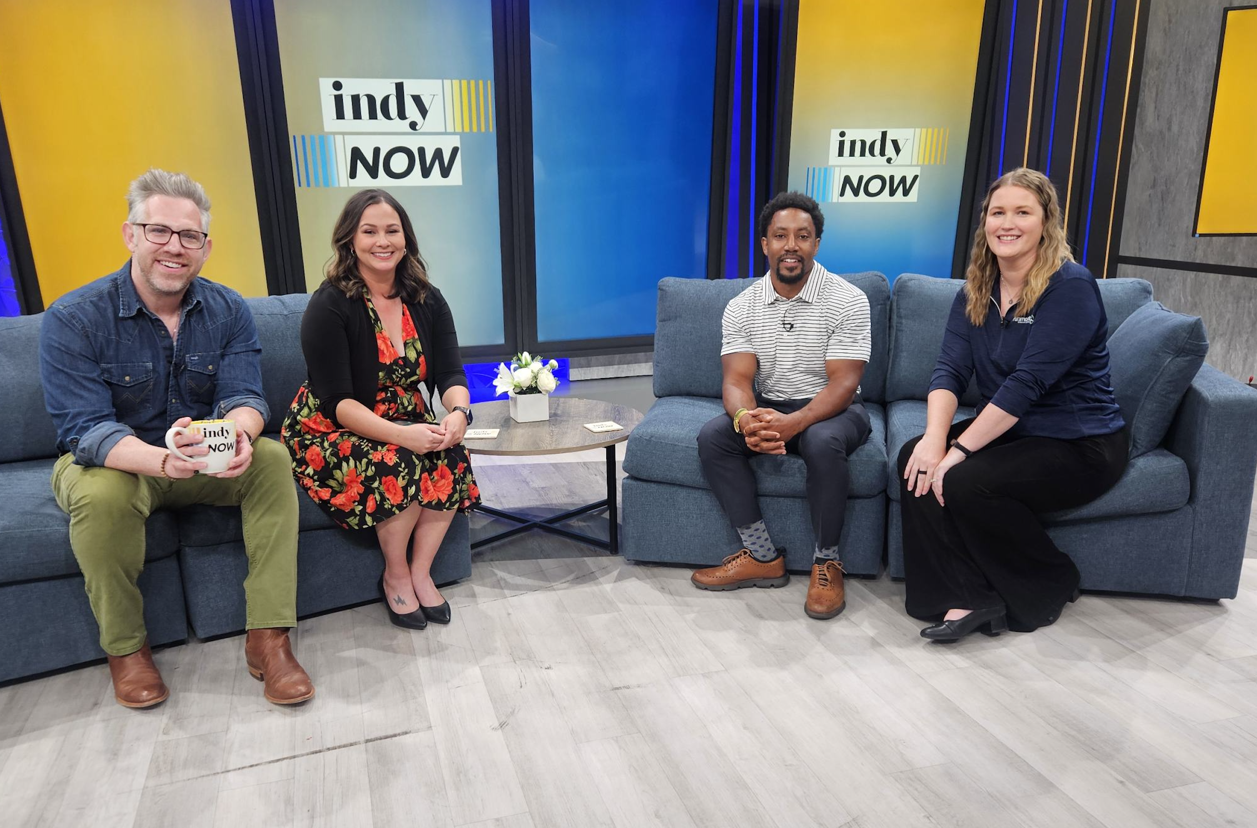 Paramount representatives join the hosts of Indy Now for an in-studio television interview.
